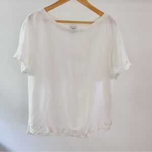 a new day linen blend White Blouse